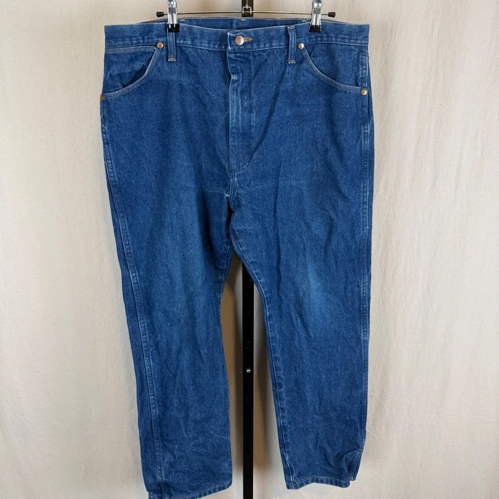 Wrangler Cowboy Cut 13MWZ Blue Denim Jeans Mens Regular Fit Straight Leg 37x28.5
